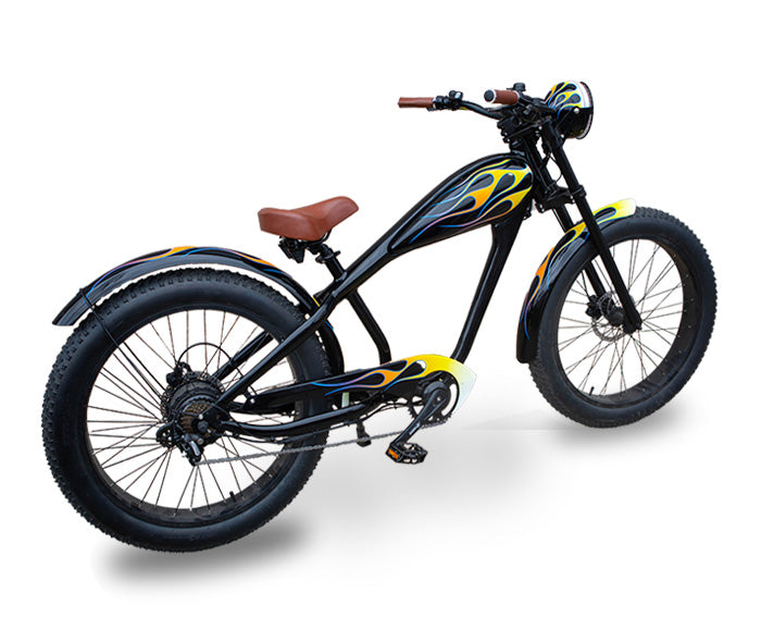 Black Color Flames Cruiser Rumblefish eBike