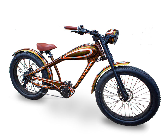 custom electric cruiser bicycle Brown Glaze Cruiser Rumblefish eBike – Rumblefish eBikes