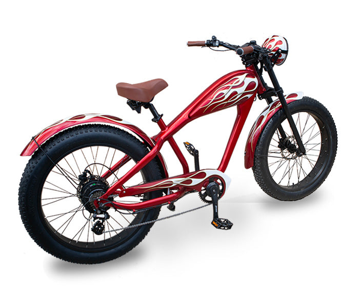 Red With White Flames Cruiser Rumblefish eBike