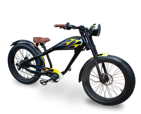 Black Color Flames Cruiser Rumblefish eBike